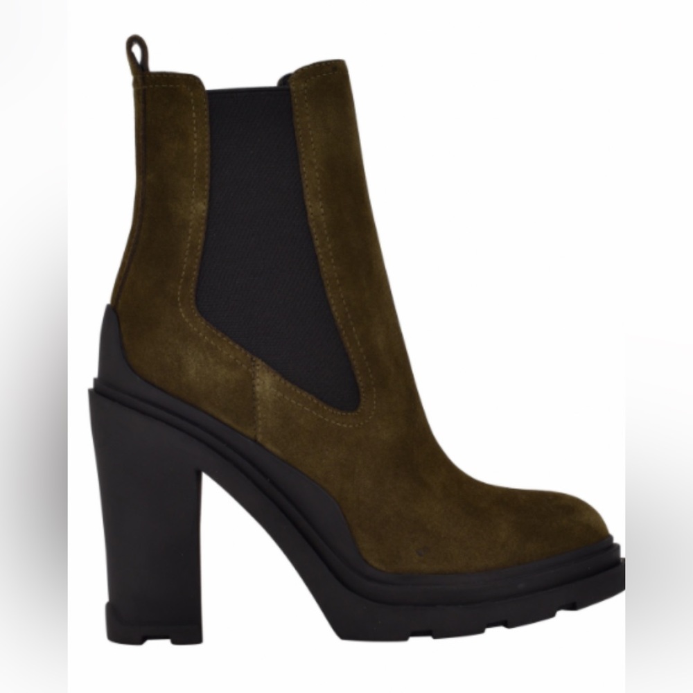 marc fisher ltd ramiro green suede heeled bootie